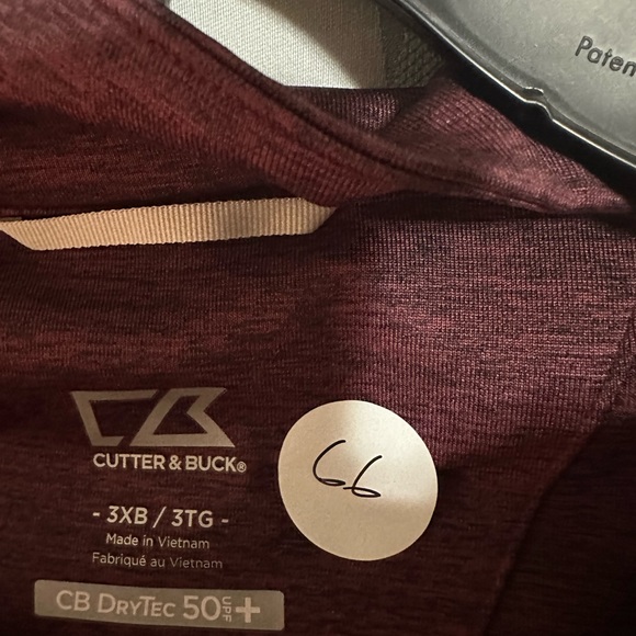Really nice Cutter and Buck three-quarter zip sweatshirt burgundy 3XB - Picture 5 of 5